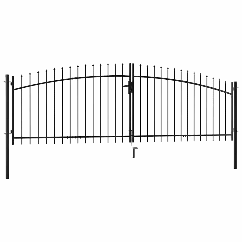 Vidaxl dubbele deur hekpoort woerden met speerpunt 400x149,5 cm