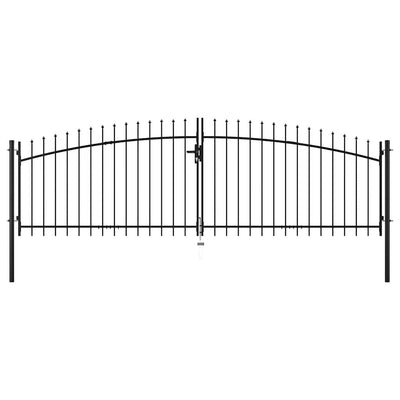 Vidaxl hekpoort dubbele deur met speren bovenkant 400x150 cm