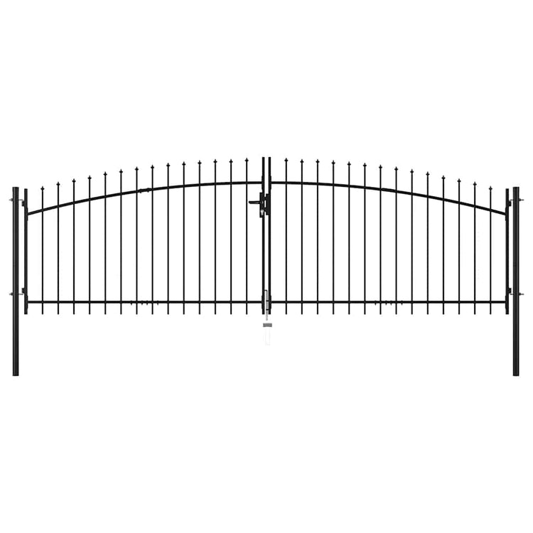 Vidaxl dubbele deur hekpoort woerden met speerpunt 400x149,5 cm