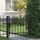 Vidaxl enkele deur hekpoort boxtel met hoepel bovenkant 100 x 75 cm - afbeelding 1