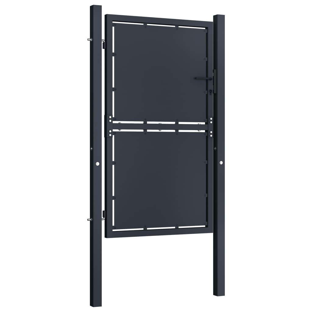 VidaXL Poort 100x200 cm staal antraciet