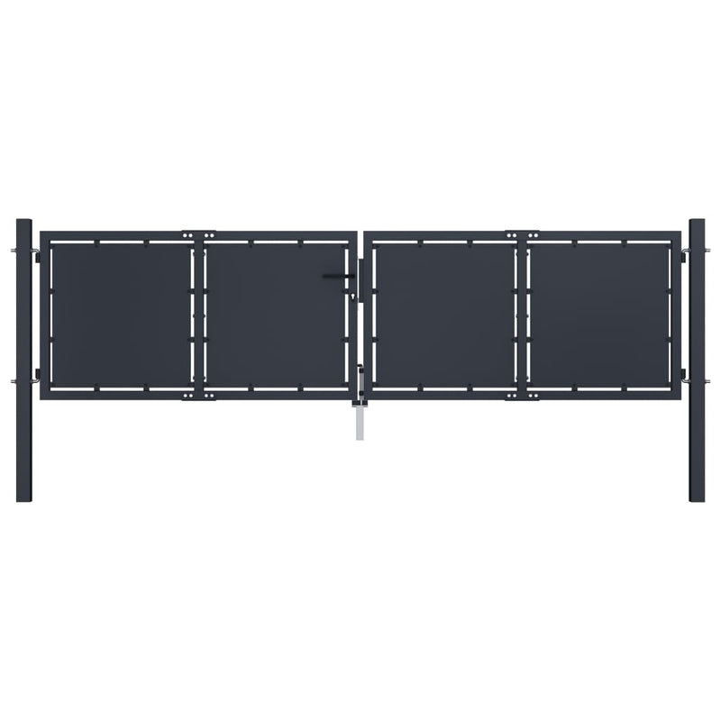 VidaXL Poort 300x75 cm staal antraciet