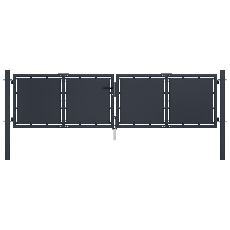 VidaXL Poort 300x100 cm staal antraciet