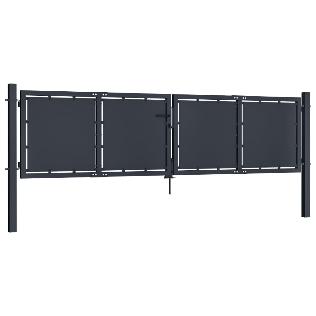 VidaXL Poort 300x100 cm staal antraciet