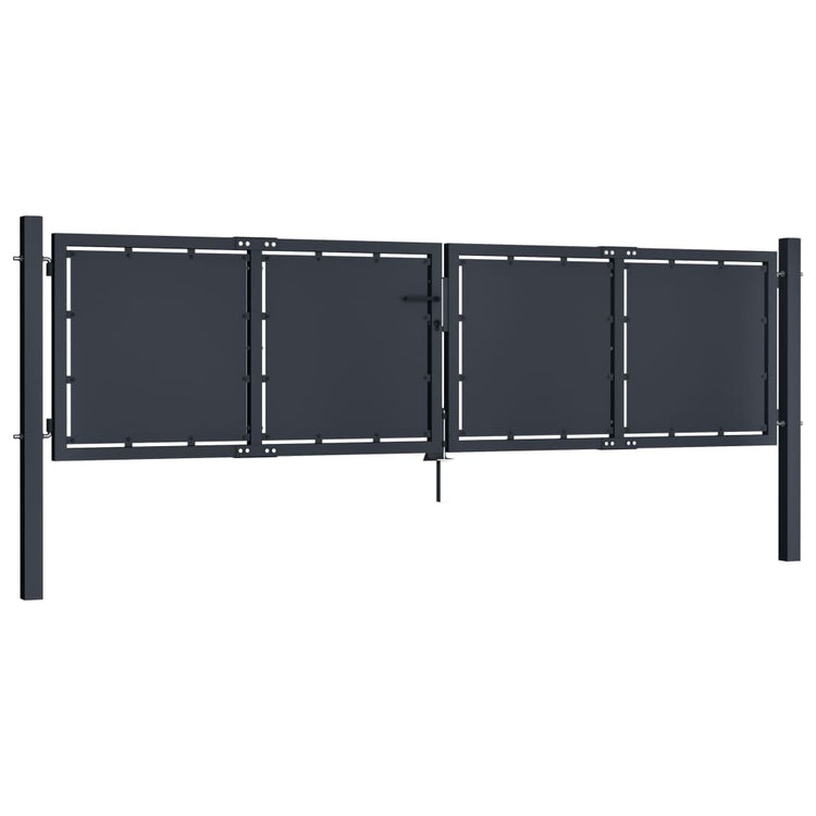 VidaXL Poort 300x100 cm staal antraciet