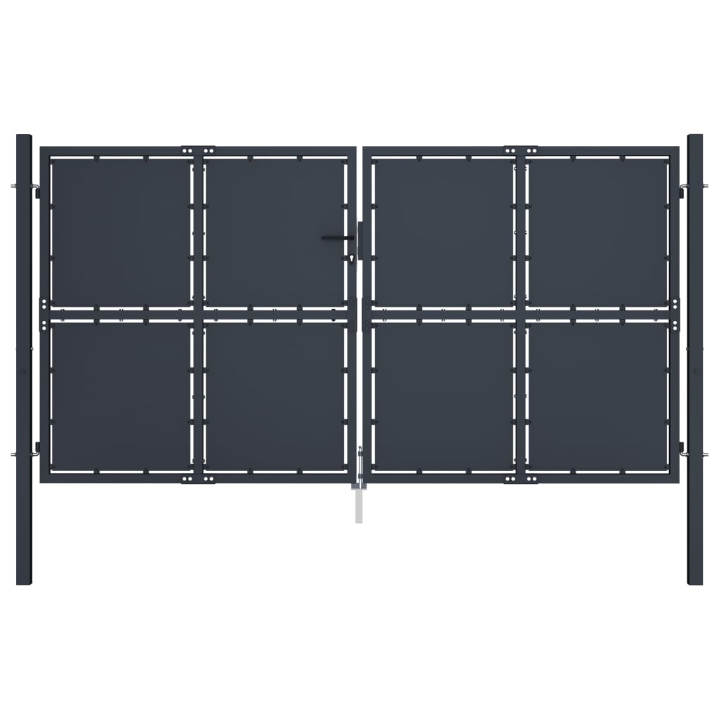 VidaXL Poort 300x125 cm staal antraciet