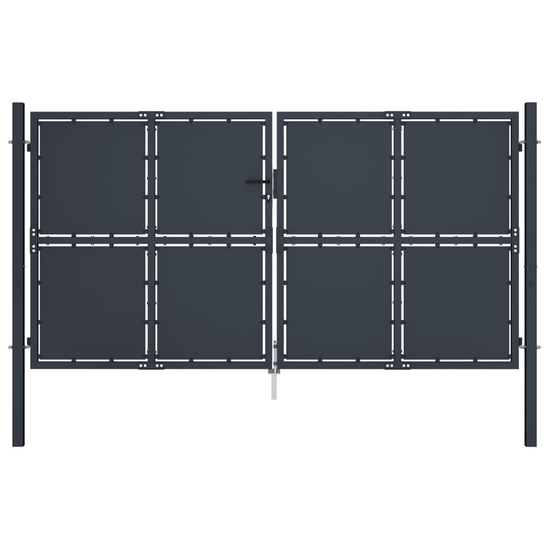 VidaXL Poort 300x125 cm staal antraciet