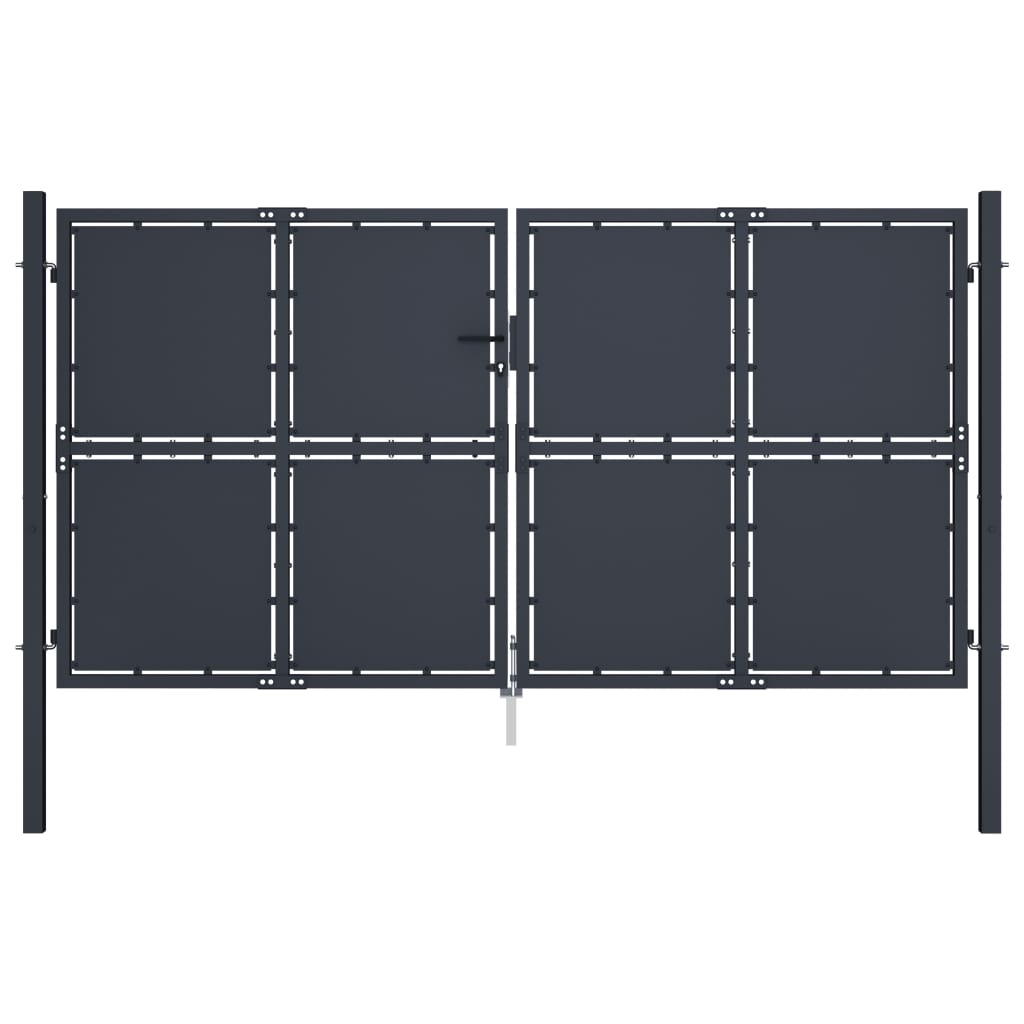 VidaXL Poort 300x150 cm staal antraciet