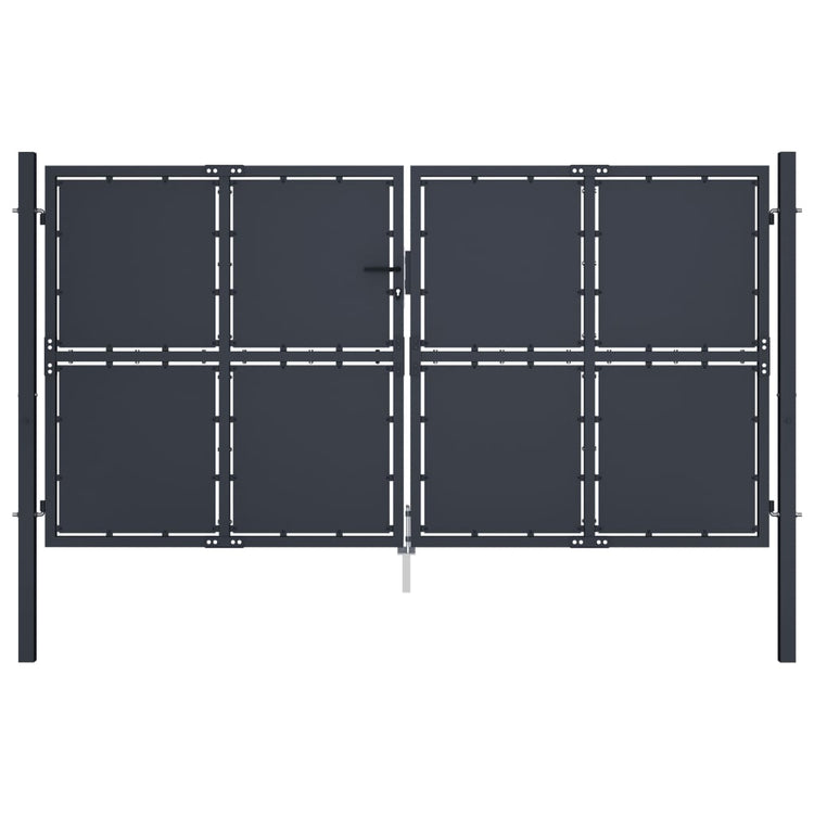 VidaXL Poort 300x150 cm staal antraciet