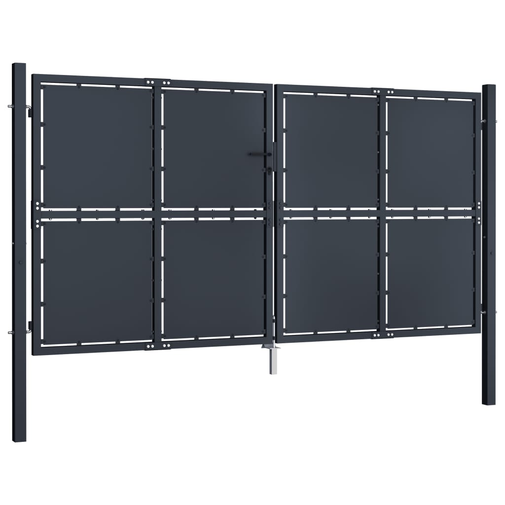 VidaXL Poort 300x175 cm staal antraciet