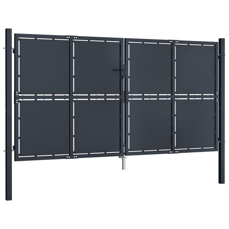 VidaXL Poort 300x175 cm staal antraciet