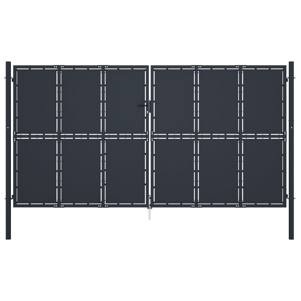 VidaXL Poort 400x175 cm staal antraciet