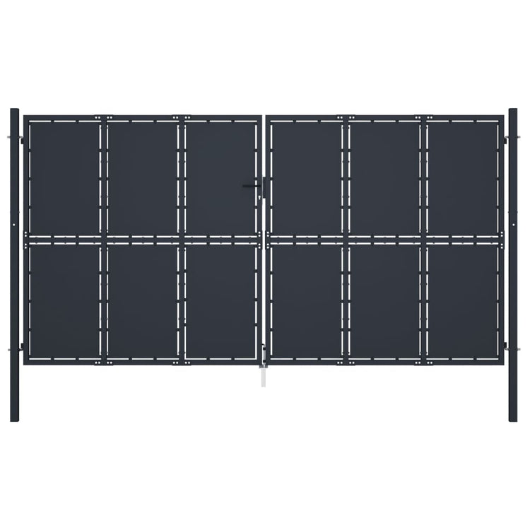 VidaXL Poort 400x175 cm staal antraciet