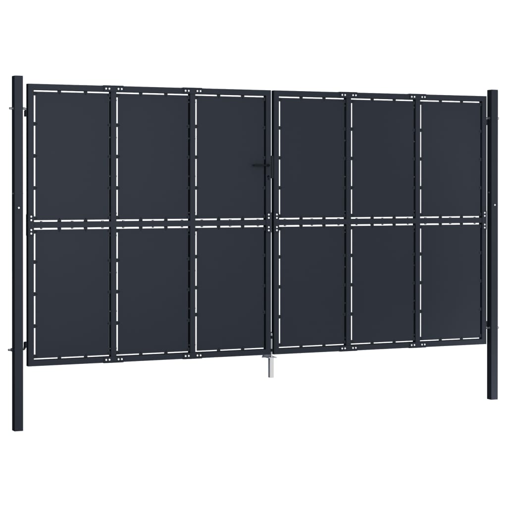 VidaXL Poort 400x175 cm staal antraciet