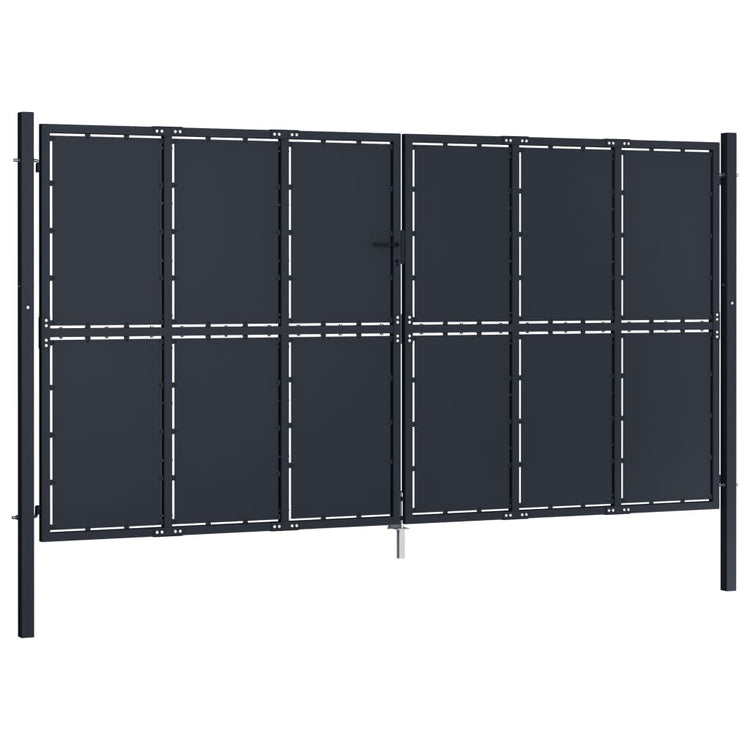 VidaXL Poort 400x175 cm staal antraciet