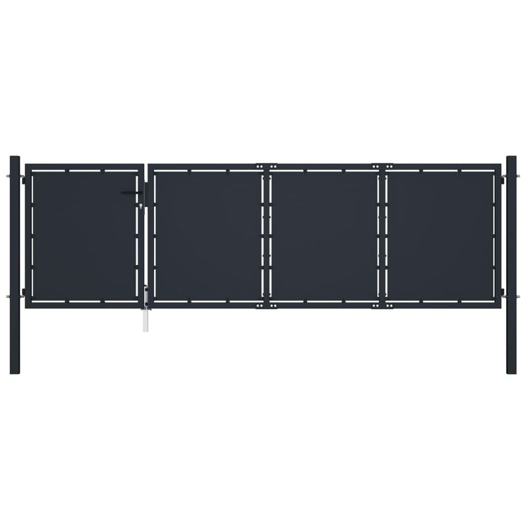 VidaXL Poort 350x75 cm staal antraciet