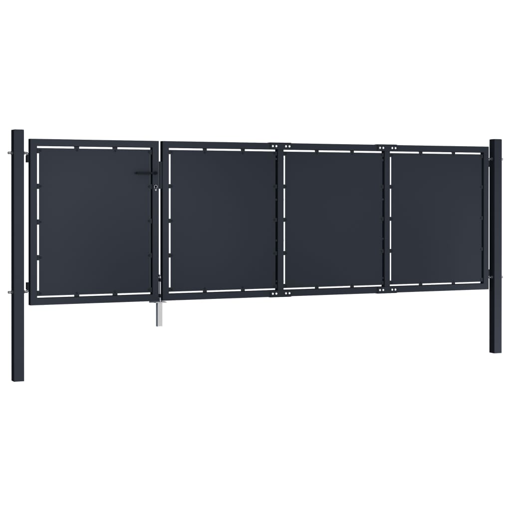 VidaXL Poort 350x75 cm staal antraciet