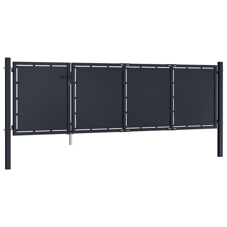 VidaXL Poort 350x75 cm staal antraciet