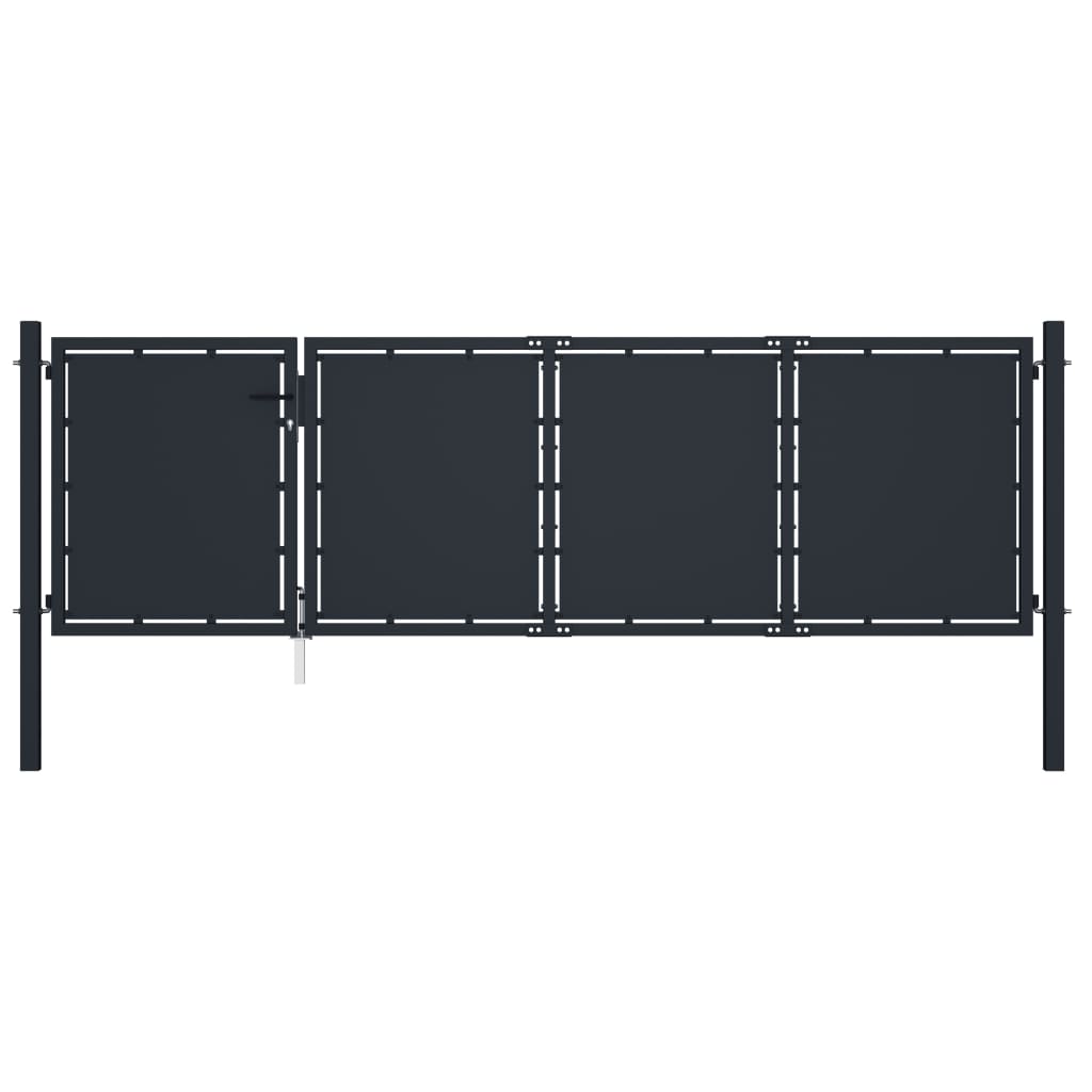 VidaXL Poort 350x100 cm staal antraciet