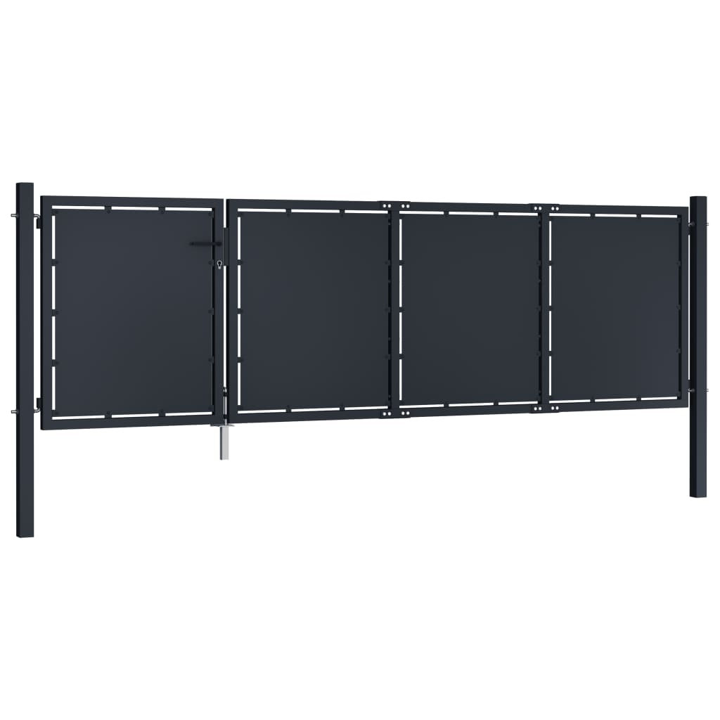 VidaXL Poort 350x100 cm staal antraciet