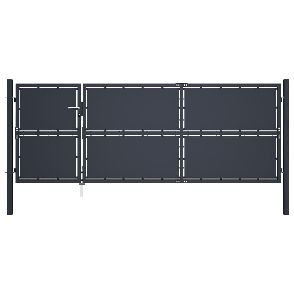 VidaXL Poort 350x125 cm staal antraciet