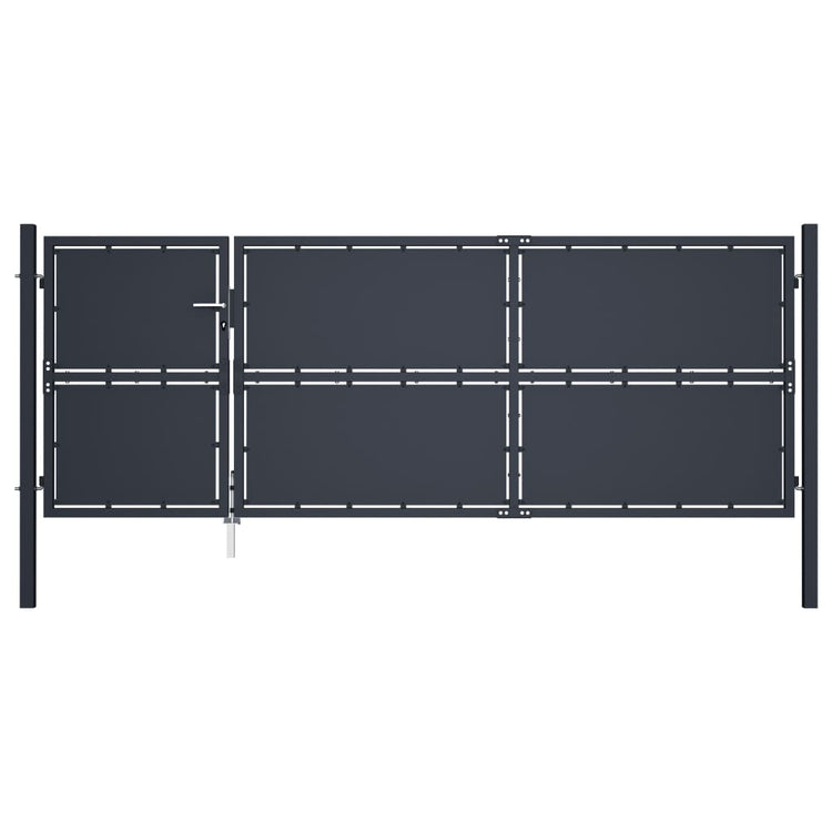 VidaXL Poort 350x125 cm staal antraciet