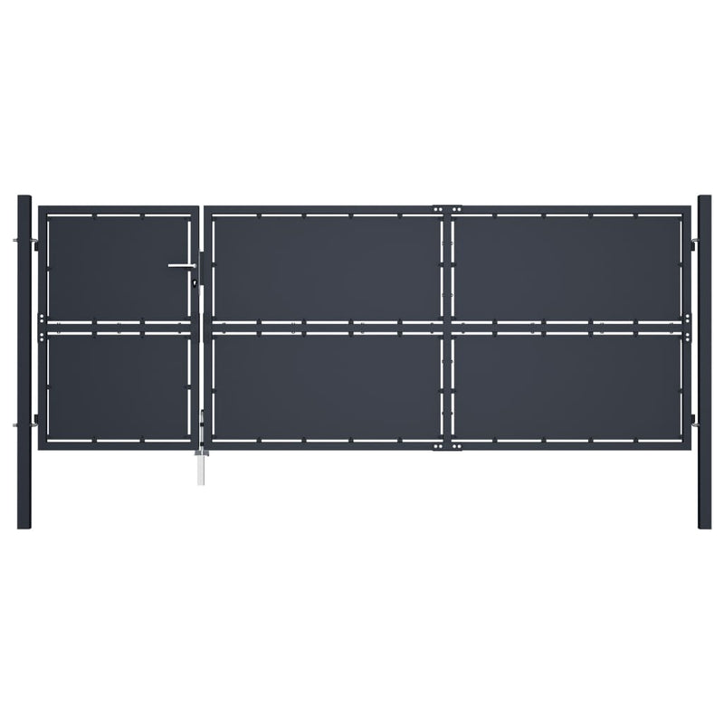 VidaXL Poort 350x125 cm staal antraciet