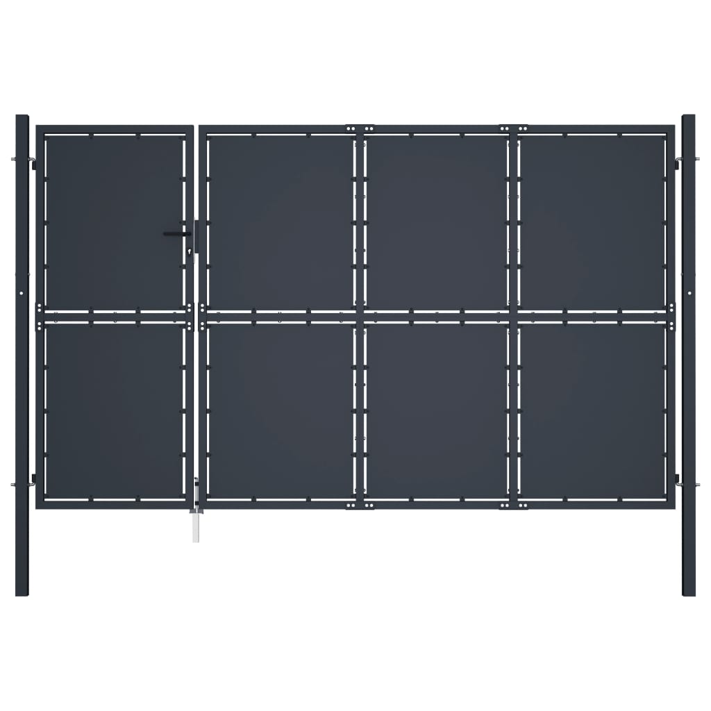 VidaXL Poort 350x150 cm staal antraciet