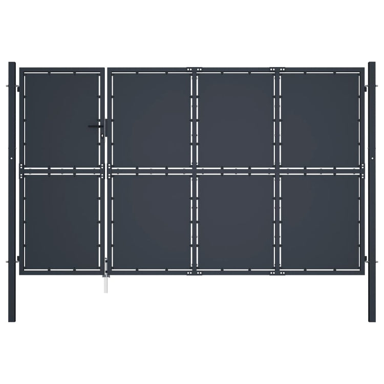 VidaXL Poort 350x150 cm staal antraciet