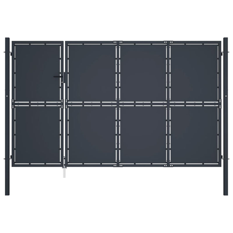 VidaXL Poort 350x150 cm staal antraciet
