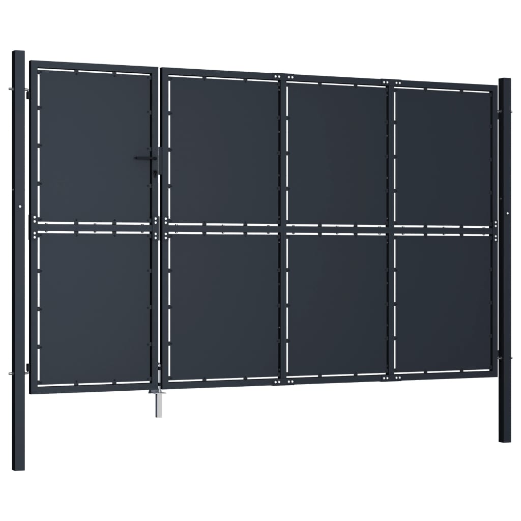 VidaXL Poort 350x150 cm staal antraciet