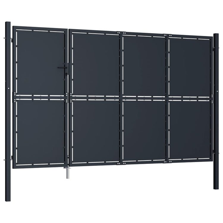 VidaXL Poort 350x150 cm staal antraciet