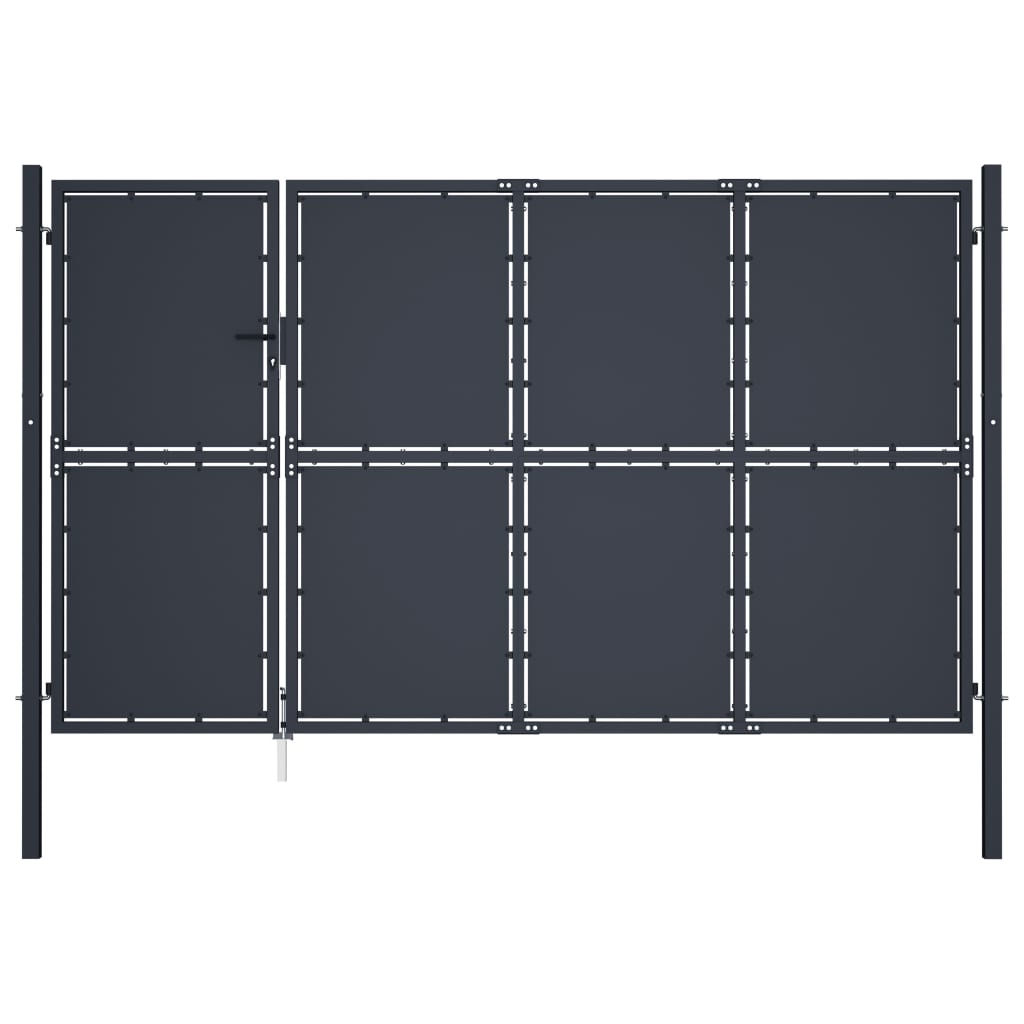 VidaXL Poort 350x200 cm staal antraciet