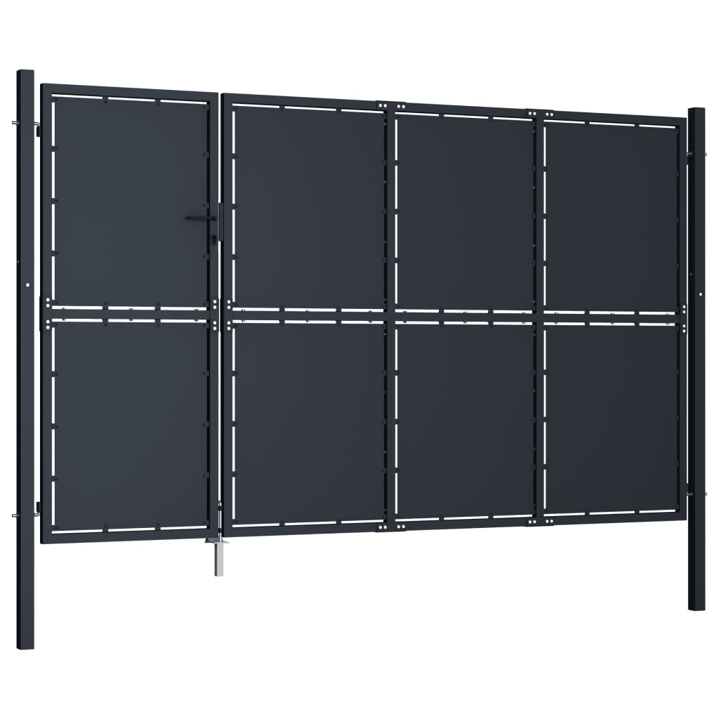VidaXL Poort 350x200 cm staal antraciet