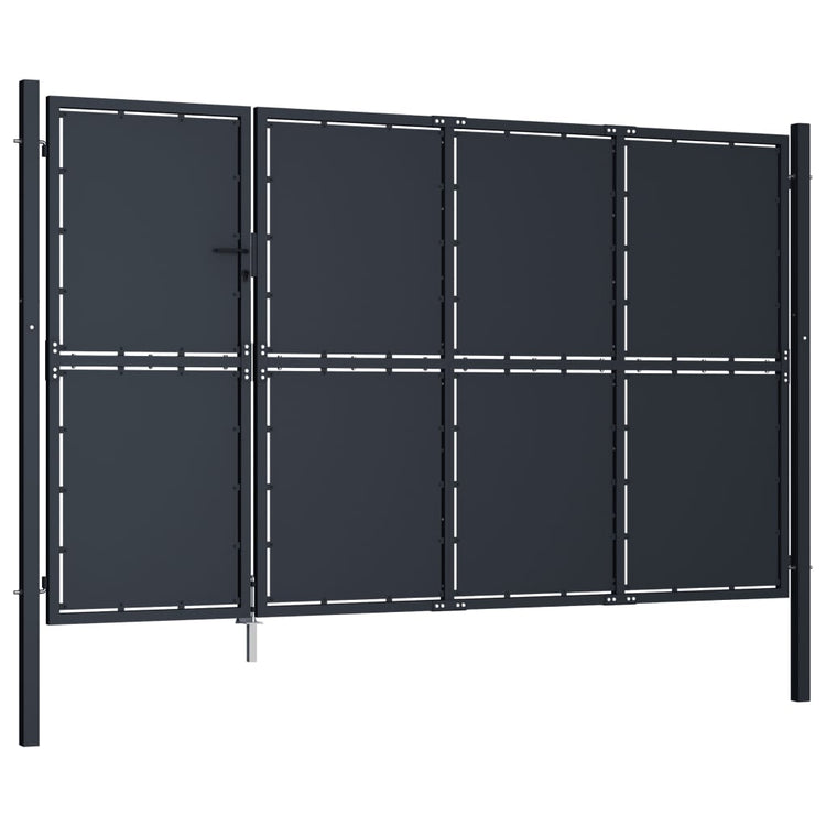 VidaXL Poort 350x200 cm staal antraciet
