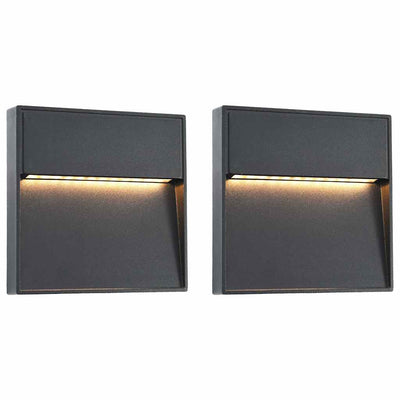 Vidaxl led-buitenwandlampen 2 st 3 w vierkant zwart
