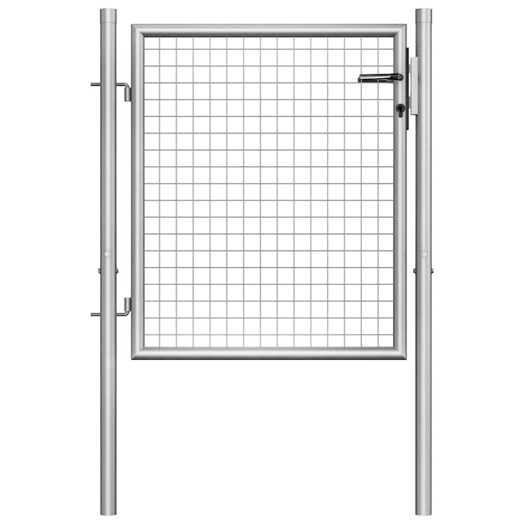 Vidaxl tuinpoort gegalvaniseerd staal 105x75 cm zilver