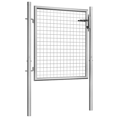 Vidaxl tuinpoort gegalvaniseerd staal 105x75 cm zilver