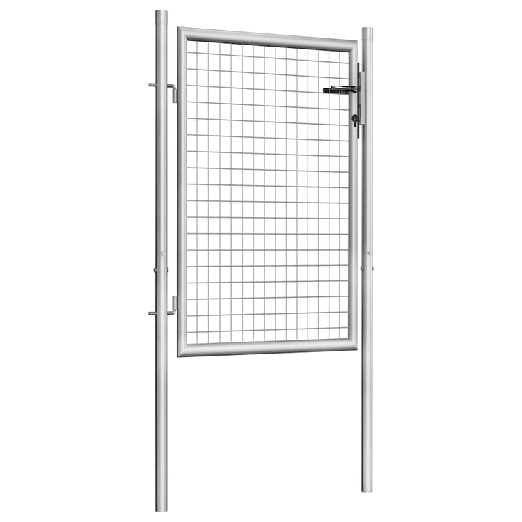 Vidaxl tuinpoort gegalvaniseerd staal 105x100 cm zilver