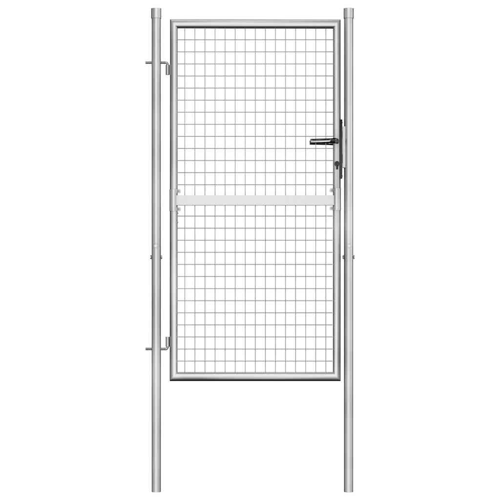 Vidaxl tuinpoort gegalvaniseerd staal 105x150 cm zilver