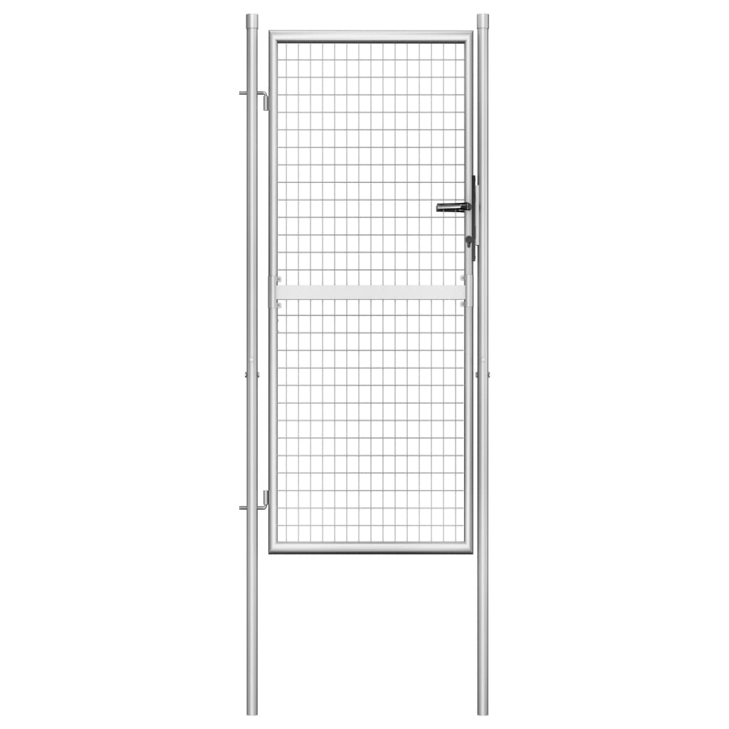 Vidaxl tuinpoort gegalvaniseerd staal 105x175 cm zilver