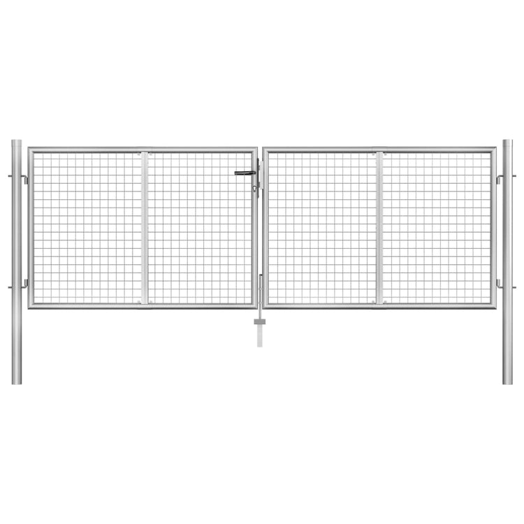 Vidaxl tuinpoort gegalvaniseerd staal 306x75 cm zilver