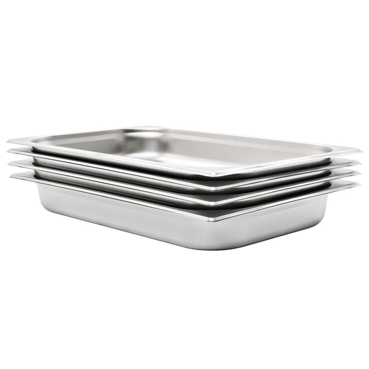 Vidaxl gastronormbakken 4 st gn 1 1 65 mm roestvrij staal