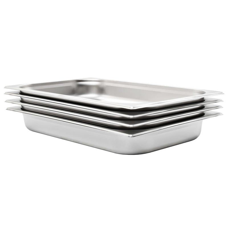 Vidaxl gastronormbakken 4 st gn 1 1 65 mm roestvrij staal