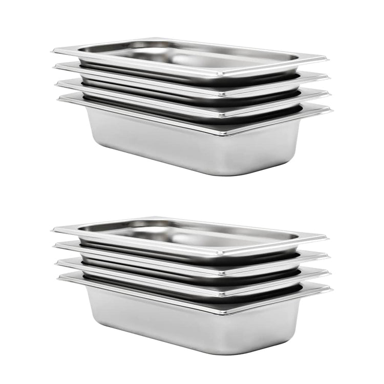 Vidaxl gastronormbakken 8 st gn 1 3 65 mm roestvrij staal
