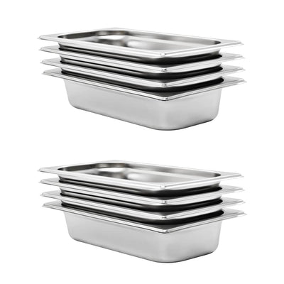 Vidaxl gastronormbakken 8 st gn 1 3 65 mm roestvrij staal