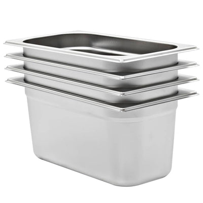 Vidaxl gastronormbakken 4 st gn 1 3 150 mm roestvrij staal