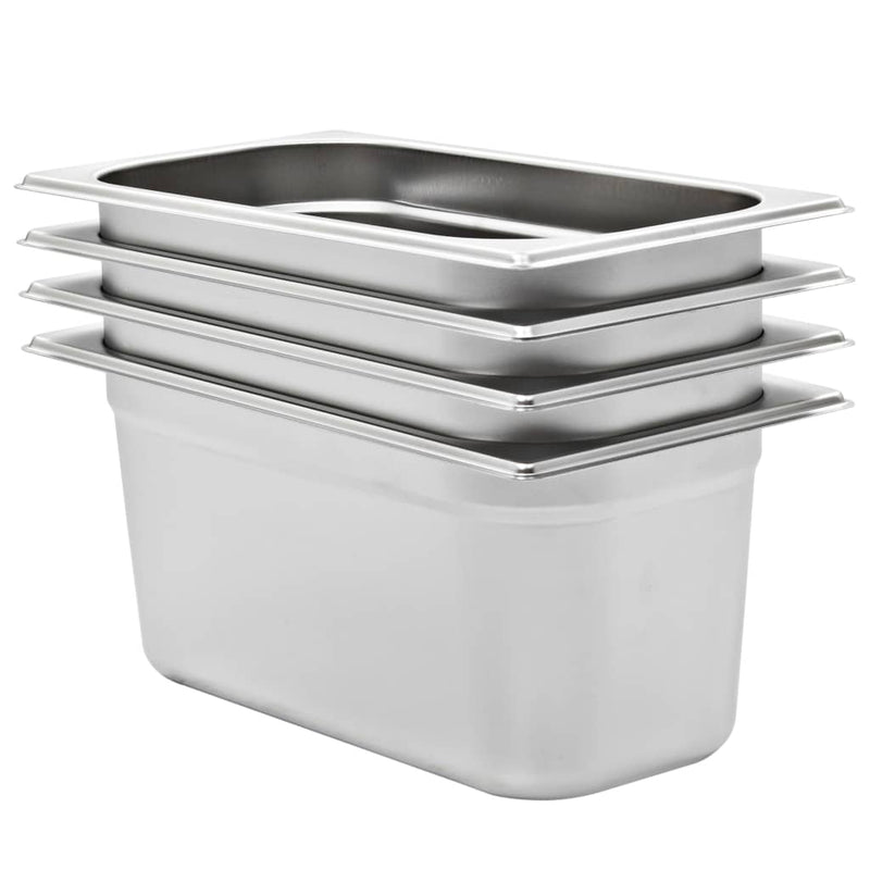 Vidaxl gastronormbakken 4 st gn 1 3 150 mm roestvrij staal