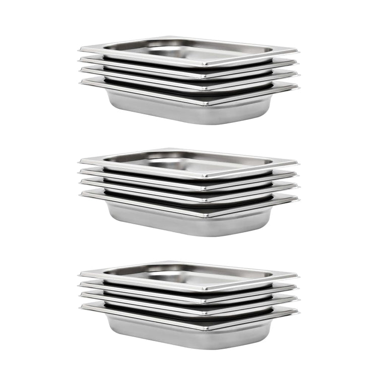 Vidaxl gastronormbakken 12 st gn 1 4 40 mm roestvrij staal