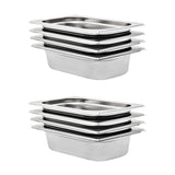 Vidaxl gastronormbakken 8 st gn 1 4 65 mm roestvrij staal - afbeelding 1